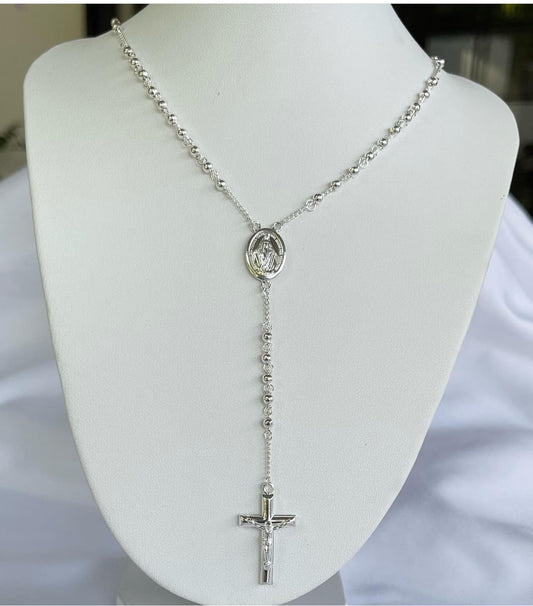 Cadena Rosario de plata