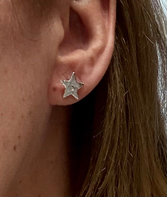Zarcillos estrellas de plata