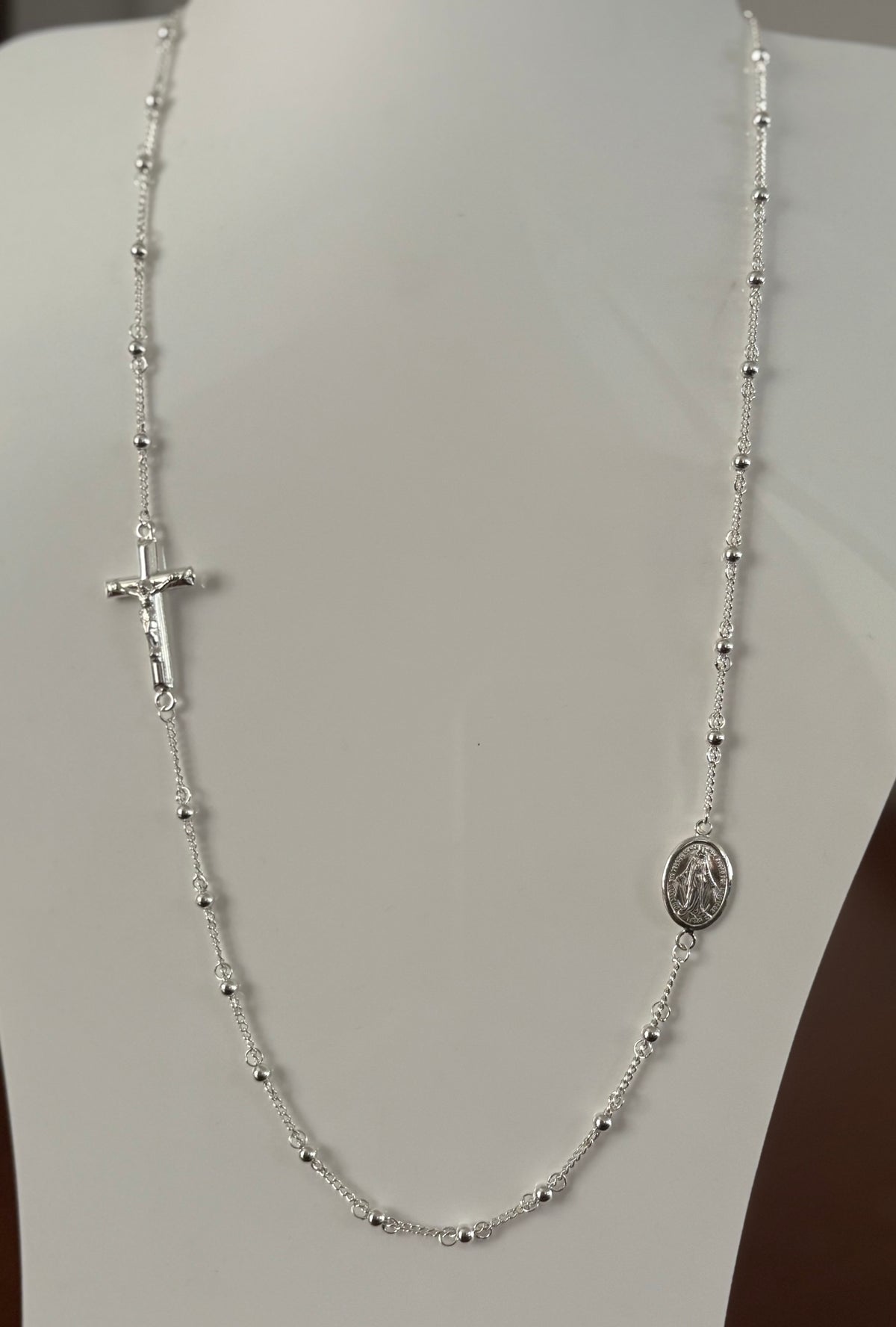 Cadena Rosario de plata