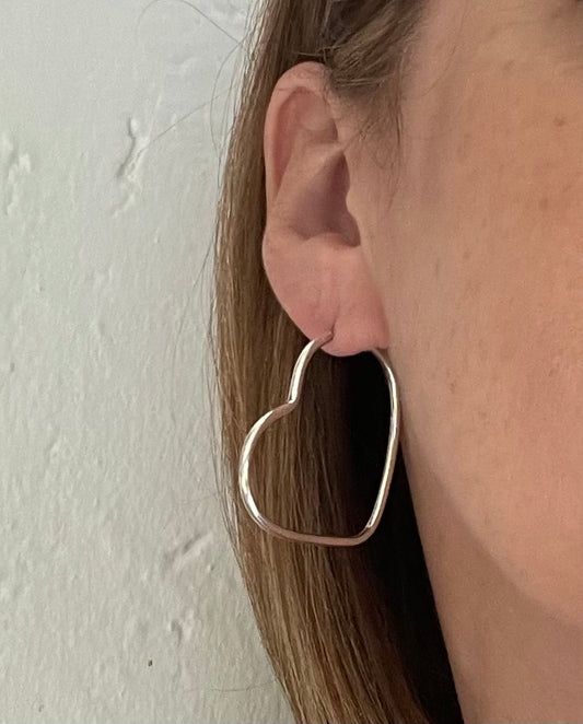 Argollas corazón de plata