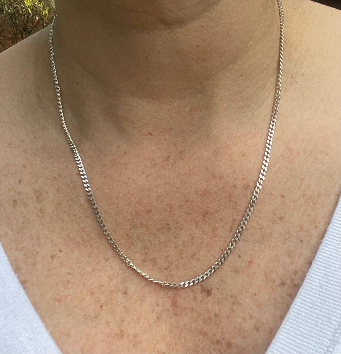 Cadena barbada de plata de 3mm