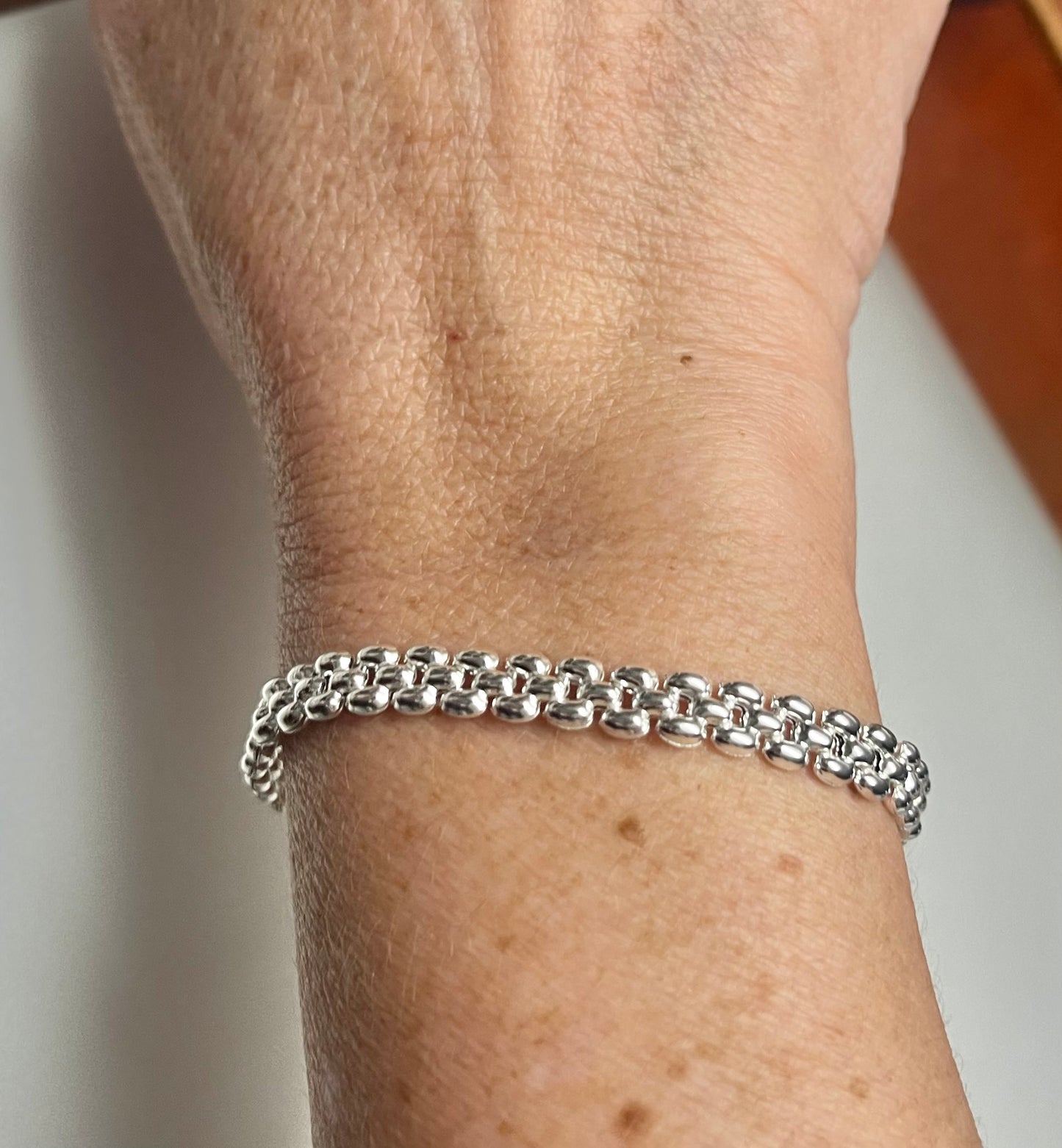 Pulsera pantera de plata